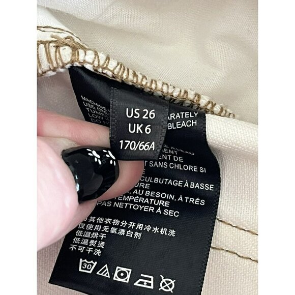 Urban Outfitters BDG High-Rise Mom Jeans in Ecru Distressed Women's Sz 26 - Picture 7 of 12